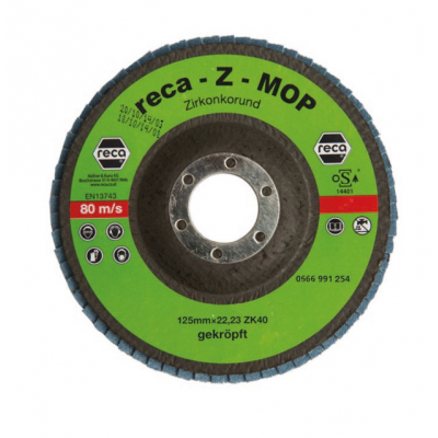 Žiedlapinis šlifavimo diskas  RECA Z-MOP 125 x 22,23 mm ZK 40  0666991 254